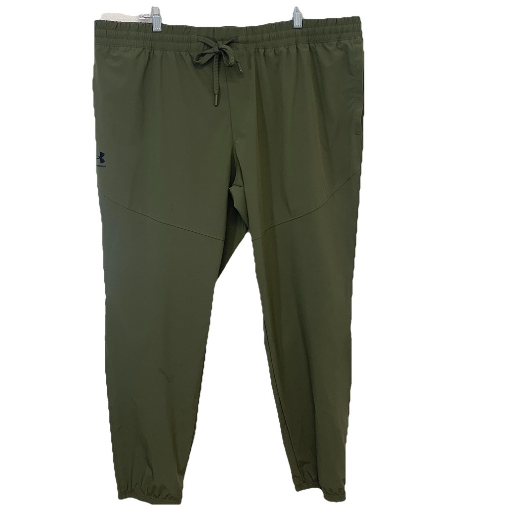 Under Armour Unstoppable Jogger Pants Men 2XL Stretch Olive Green Taper Pull On